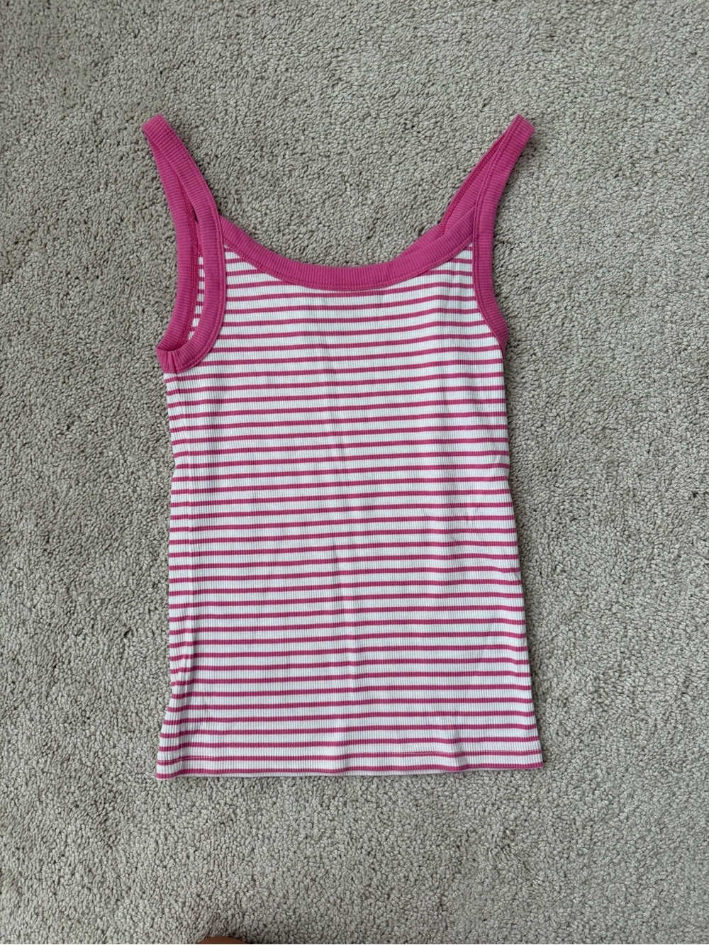 J. Crew Pink and White Striped Tank Top